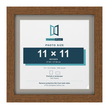 Dark Oak 13 x 13 inch picture frame with a Dawn Grey mount for an 11 x 11 inch photo