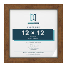 Dark Oak 13 x 13 inch picture frame with a Dawn Grey mount for a 12 x 12 inch photo
