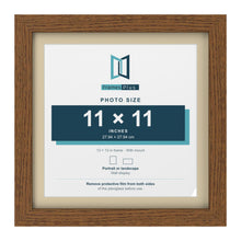 Dark Oak 13 x 13 inch picture frame with an ivory mount for an 11 x 11 inch photo