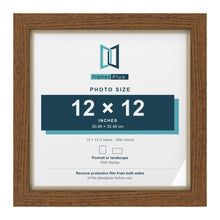 Dark Oak 13 x 13 inch picture frame with an ivory mount for a 12 x 12 inch photo