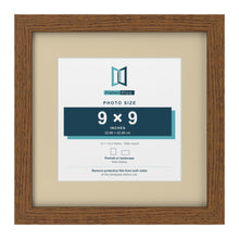Dark Oak 13 x 13 inch picture frame with an ivory mount for a 9 x 9 inch photo