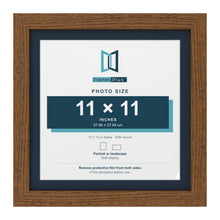 Dark Oak 13 x 13 inch picture frame with a Pacific Blue mount for an 11 x 11 inch photo