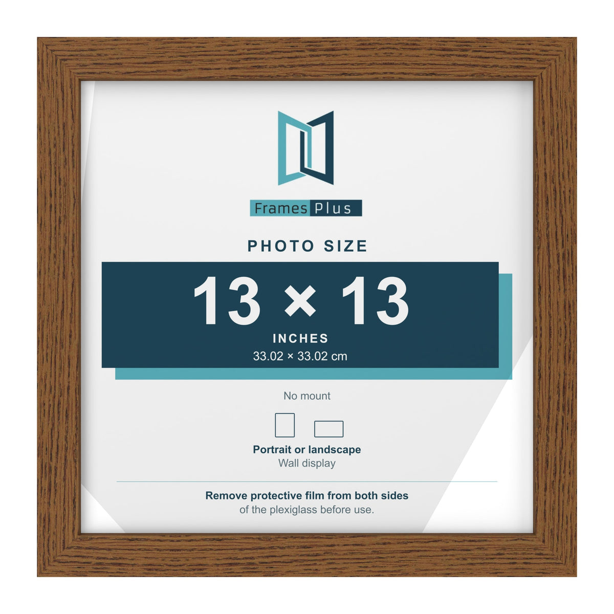 Dark Oak picture frame for a 13 x 13 inch photo