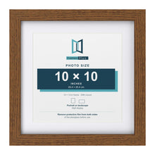 Dark Oak 13 x 13 inch picture frame with a white mount for a 10 x 10 inch photo
