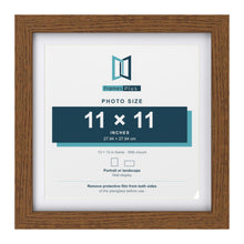 Dark Oak 13 x 13 inch picture frame with a white mount for a 11 x 11 inch photo