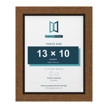 Dark Oak 14 x 11 inch picture frame with a black mount for a 13 x 10 inch photo