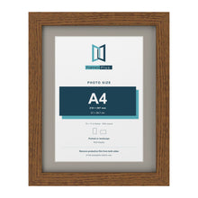 Dark Oak 14 x 11 inch picture frame with a Dawn Grey mount for an A4 photo