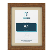 Dark Oak 14 x 11 inch picture frame with an ivory mount for an A4 photo