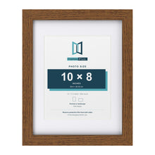 Dark Oak 14 x 11 inch picture frame with a white mount for a 10 x 8 inch photo