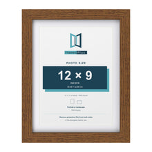 Dark Oak 14 x 11 inch picture frame with a white mount for a 12 x 9 inch photo