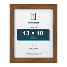 Dark Oak 14 x 11 inch picture frame with a white mount for a 13 x 10 inch photo