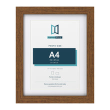 Dark Oak 14 x 11 inch picture frame with a white mount for an A4 photo
