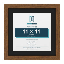 Dark Oak 14 x 14 inch picture frame with a black mount for an 11 x 11 inch photo