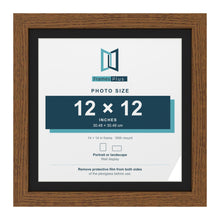 Dark Oak 14 x 14 inch picture frame with a black mount for a 12 x 12 inch photo