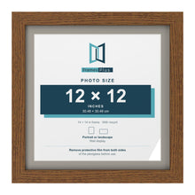 Dark Oak 14 x 14 inch picture frame with a Dawn Grey mount for a 12 x 12 inch photo