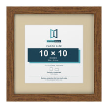 Dark Oak 14 x 14 inch picture frame with an ivory mount for a 10 x 10 inch photo