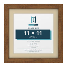 Dark Oak 14 x 14 inch picture frame with an ivory mount for an 11 x 11 inch photo
