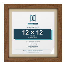 Dark Oak 14 x 14 inch picture frame with an ivory mount for a 12 x 12 inch photo
