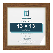 Dark Oak 14 x 14 inch picture frame with an ivory mount for a 13 x 13 inch photo