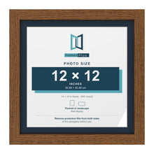 Dark Oak 14 x 14 inch picture frame with a Pacific Blue mount for a 12 x 12 inch photo