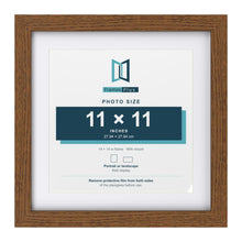 Dark Oak 14 x 14 inch picture frame with a white mount for a 11 x 11 inch photo