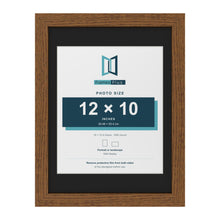 Dark Oak 16 x 12 inch picture frame with a black mount for a 12 x 10 inch photo