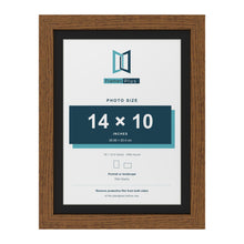 Dark Oak 16 x 12 inch picture frame with a black mount for a 14 x 10 inch photo