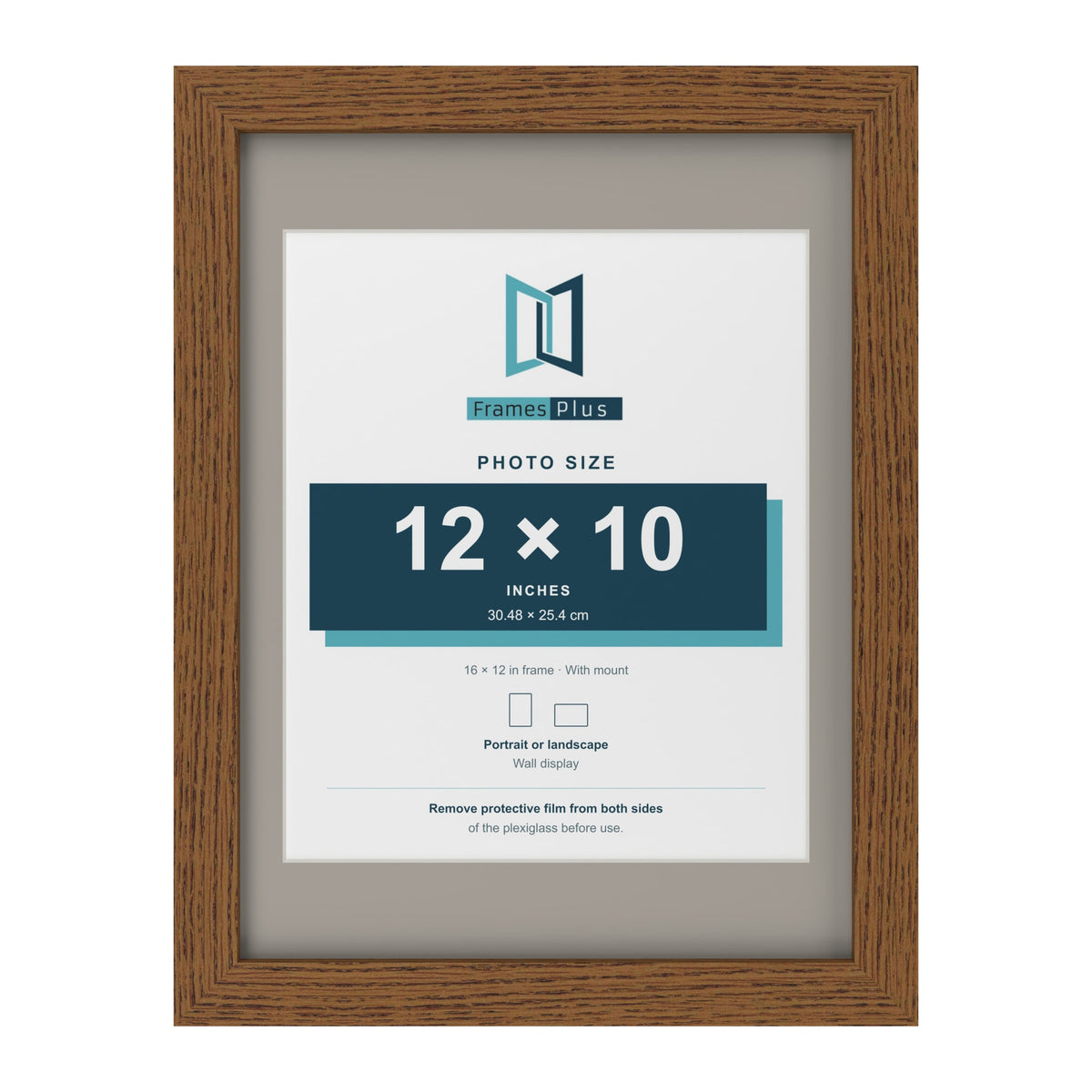 Dark Oak 16 x 12 inch picture frame with a Dawn Grey mount for a 12 x 10 inch photo
