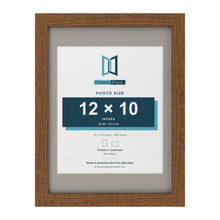 Dark Oak 16 x 12 inch picture frame with a Dawn Grey mount for a 12 x 10 inch photo