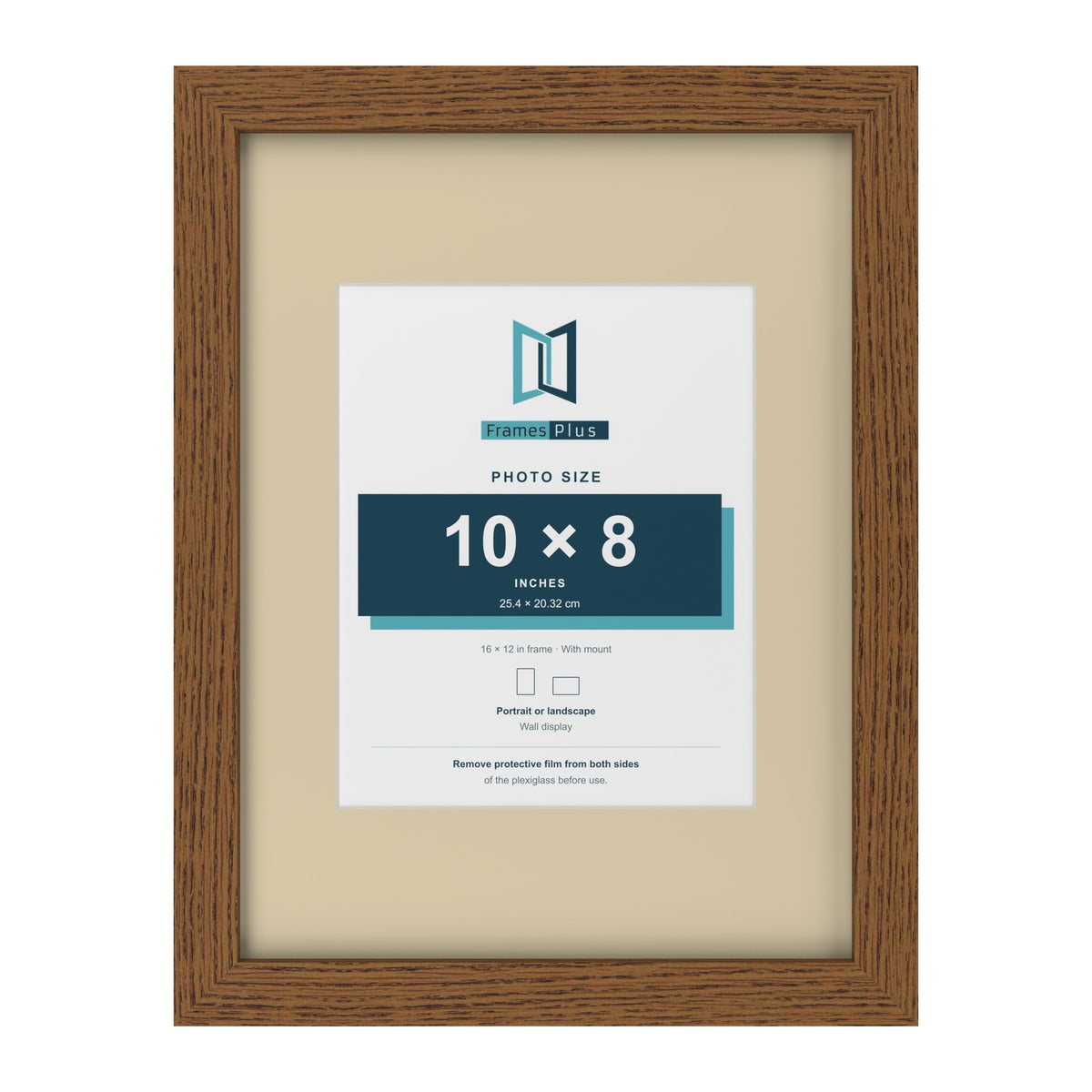 Dark Oak 16 x 12 inch picture frame with an ivory mount for a 10 x 8 inch photo