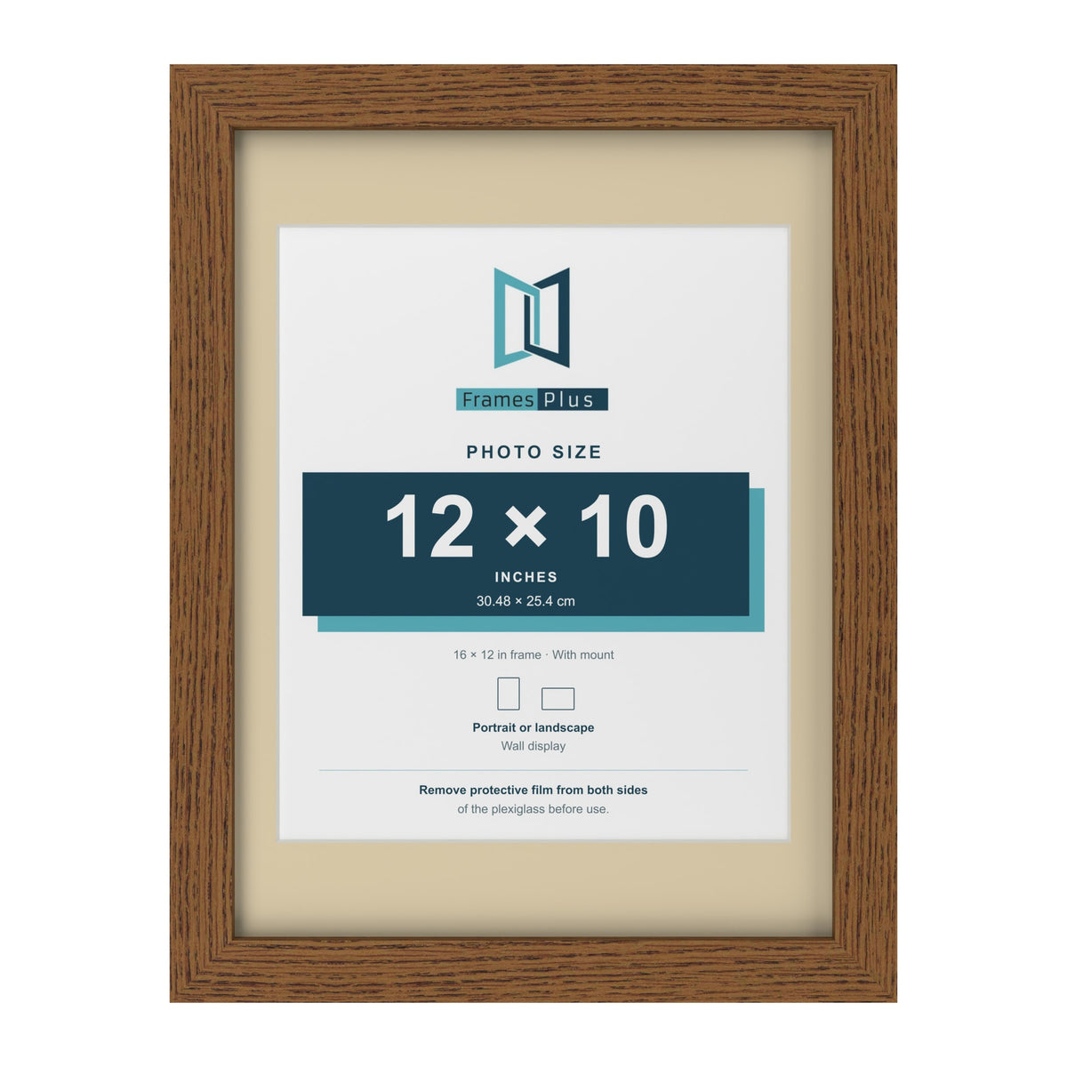 Dark Oak 16 x 12 inch picture frame with an ivory mount for a 12 x 10 inch photo