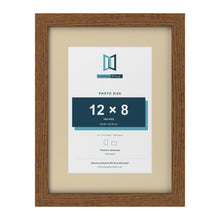 Dark Oak 16 x 12 inch picture frame with an ivory mount for a 12 x 8 inch photo