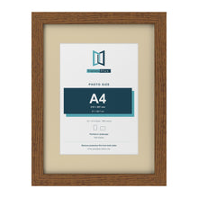 Dark Oak 16 x 12 inch picture frame with an ivory mount for an A4 photo