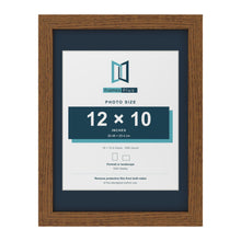 Dark Oak 16 x 12 inch picture frame with a Pacific Blue mount for a 12 x 10 inch photo