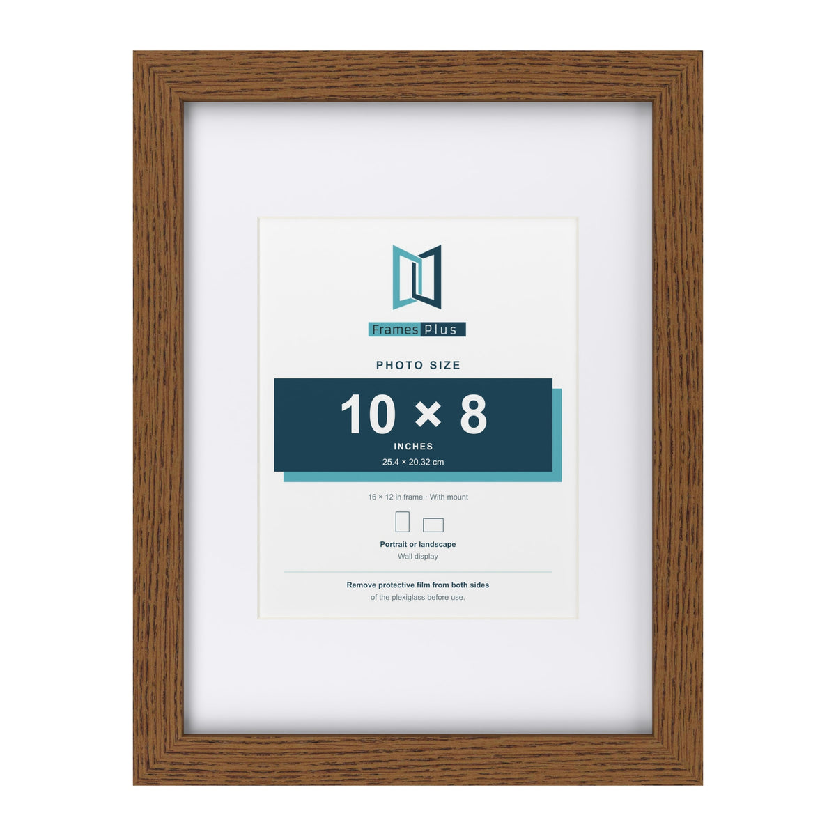 Dark Oak 16 x 12 inch picture frame with a white mount for a 10 x 8 inch photo
