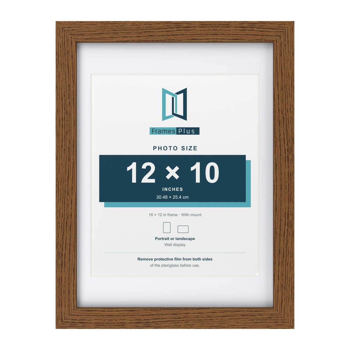 Dark Oak 16 x 12 inch picture frame with a white mount for a 12 x 10 inch photo