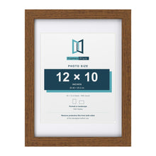 Dark Oak 16 x 12 inch picture frame with a white mount for a 12 x 10 inch photo