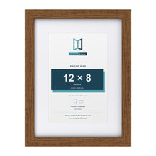 Dark Oak 16 x 12 inch picture frame with a white mount for a 12 x 8 inch photo