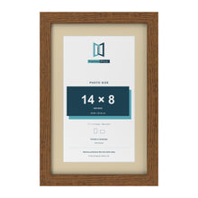 Dark Oak 17 x 11 inch picture frame with an ivory mount for a 14 x 8 inch photo