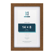 Dark Oak 17 x 11 inch picture frame with a white mount for a 14 x 8 inch photo