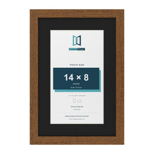 Dark Oak 18 x 12 inch picture frame with a black mount for a 14 x 8 inch photo