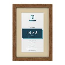 Dark Oak 18 x 12 inch picture frame with an ivory mount for a 14 x 8 inch photo