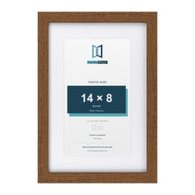 Dark Oak 18 x 12 inch picture frame with a white mount for a 14 x 8 inch photo