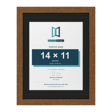 Dark Oak 18 x 14 inch picture frame with a black mount for a 14 x 11 inch photo