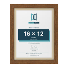 Dark Oak 18 x 14 inch picture frame with an ivory mount for a 16 x 12 inch photo