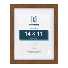 Dark Oak 18 x 14 inch picture frame with a white mount for a 14 x 11 inch photo