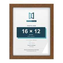 Dark Oak 18 x 14 inch picture frame with a white mount for a 16 x 12 inch photo