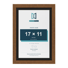 Dark Oak 19 x 13 inch picture frame with a black mount for a 17 x 11 inch photo