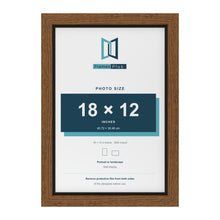 Dark Oak 19 x 13 inch picture frame with a black mount for an 18 x 12 inch photo