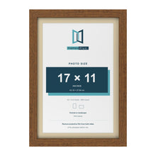 Dark Oak 19 x 13 inch picture frame with an ivory mount for a 17 x 11 inch photo